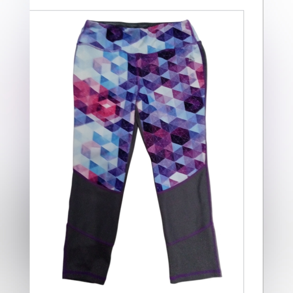 RBX Athletic Capri Geometric Cube Crop Leggings Women's Size Medium